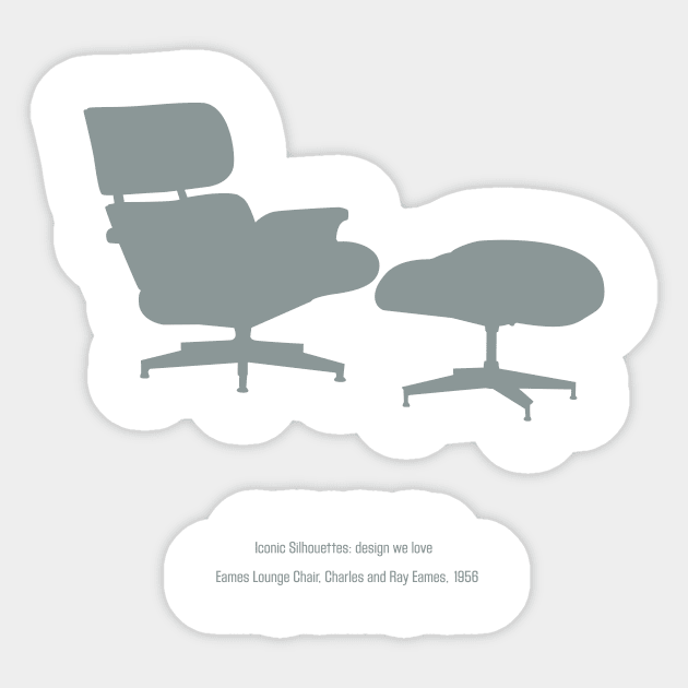 Eames Lounge Chair, Charles and Ray Eames, 1956 Sticker by Dez53